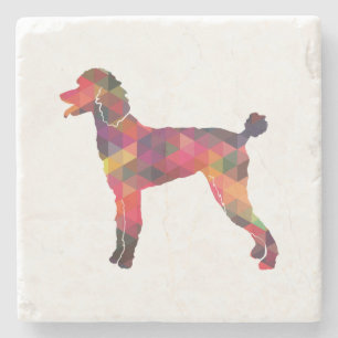 Dessous-de-verre En Pierre Poodle Geo Silhouette Multi