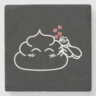 Dessous-de-verre En Pierre Poop in Love - Brootsch le PooPoo