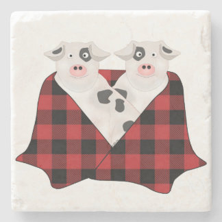 Dessous-de-verre En Pierre Porcs dans une couverture