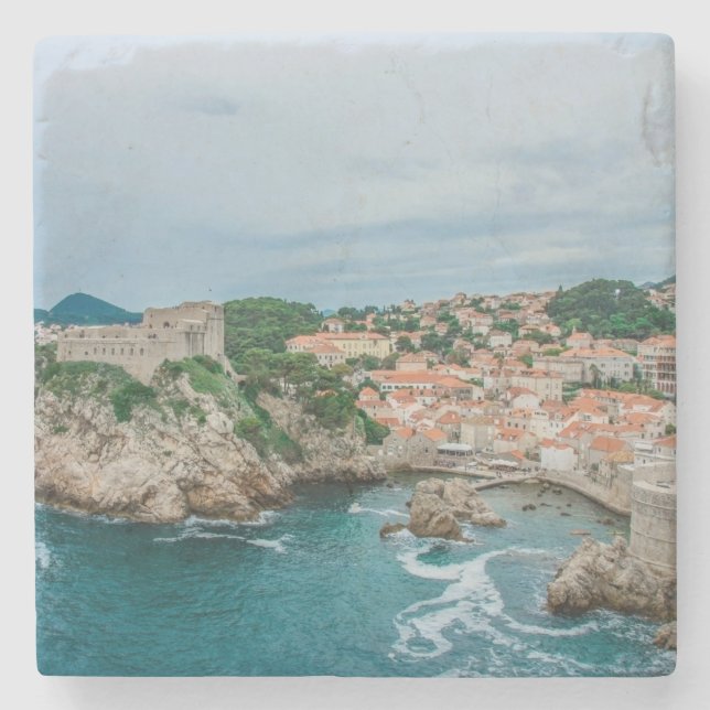 Dessous-de-verre En Pierre Port et centre-ville de Dubrovnik (Devant)