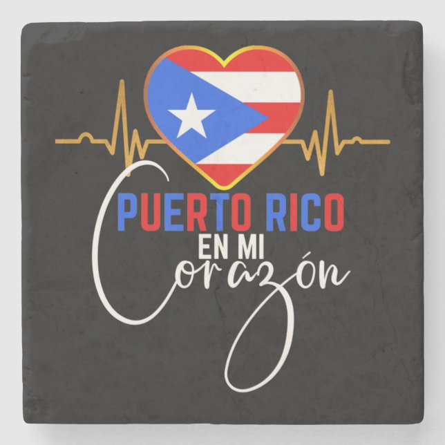 Dessous-de-verre En Pierre Porto Rico en mi Corazon Puerto Rican Pride   (Devant)