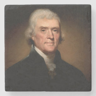 Dessous-de-verre En Pierre Portrait de Thomas Jefferson (par Rembrandt Peale)