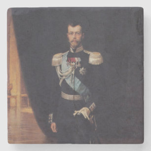 Dessous-de-verre En Pierre Portrait du tsar Nicholas II (par Albert Edelfeel)