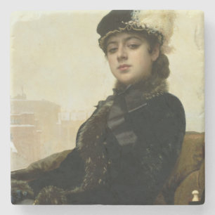 Dessous-de-verre En Pierre Portrait d'une femme inconnue, 1883
