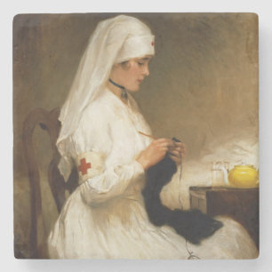 Dessous-de-verre En Pierre Portrait d'une infirmière de la Croix-Rouge