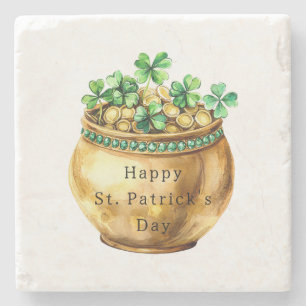 Dessous-de-verre En Pierre Pot vert de trèfles de la Saint-Patrick