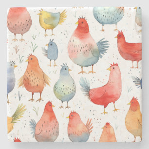 Dessous-de-verre En Pierre Poulets d'élevage
