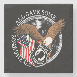 DESSOUS-DE-VERRE EN PIERRE POW-MIA