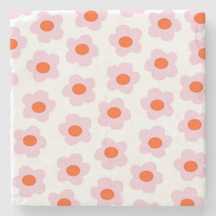 Dessous-de-verre En Pierre Preppy rose rouge hippie Motif