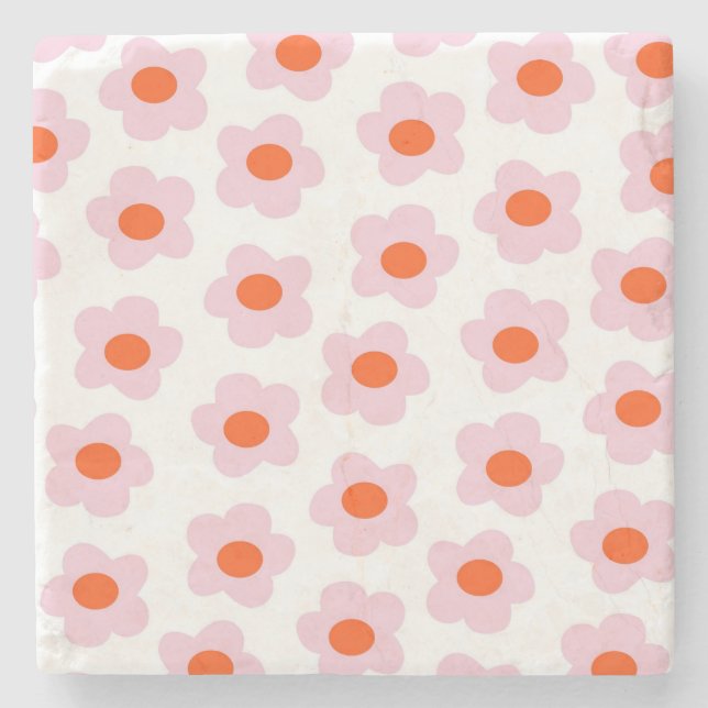 Dessous-de-verre En Pierre Preppy rose rouge hippie Motif (Devant)
