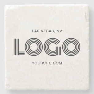 Dessous-de-verre En Pierre Promo du logo rectangulaire moderne noir