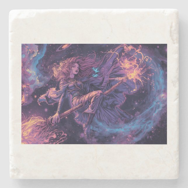 Dessous-de-verre En Pierre psychedelic witch coaster (Devant)