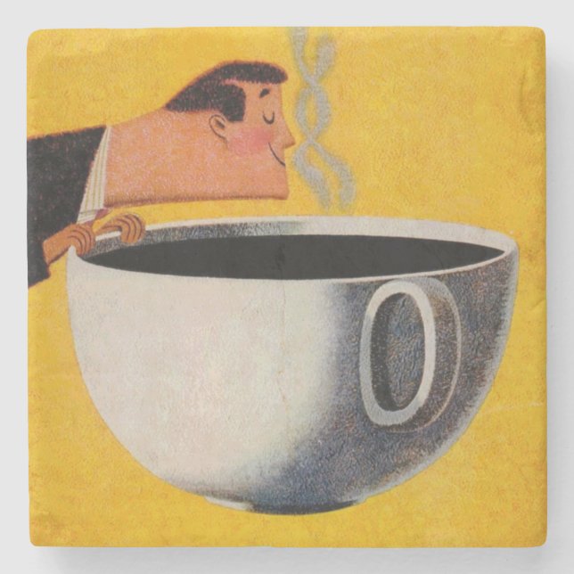 Dessous-de-verre En Pierre Publicité vintage sur le café (Devant)