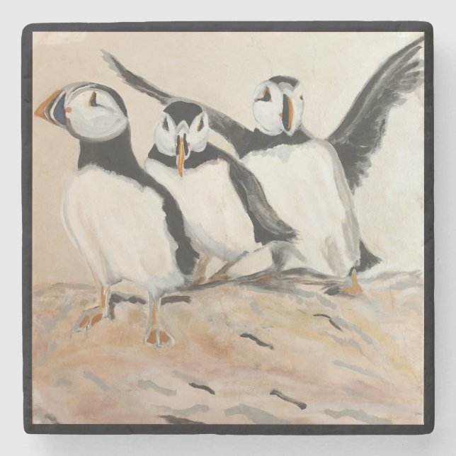 Dessous-de-verre En Pierre Puffin (Devant)