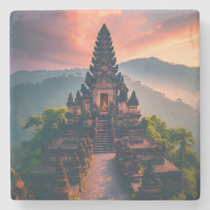 Dessous-de-verre En Pierre Pura Senja Bali - “Temple de Bali au coucher du so