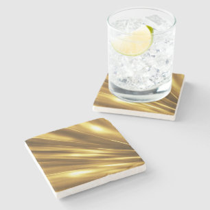 Dessous-de-verre En Pierre PURE GOLD Shine Motif + votre texte / photo