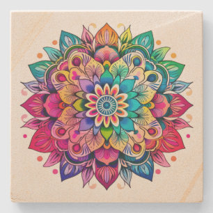 Dessous-de-verre En Pierre Rainbow Mandala