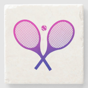 Dessous-de-verre En Pierre Raquettes de tennis Magenta à violet Ombre