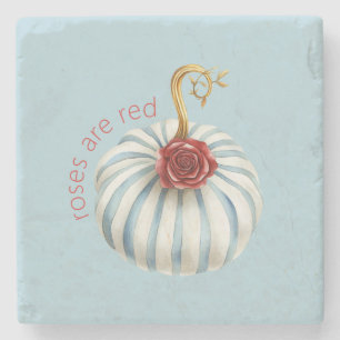 Dessous-de-verre En Pierre Rayures Blanches Bleu Or Rose Rouge Citrouille