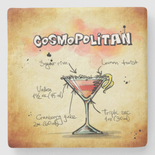 Dessous-de-verre En Pierre Recette Cosmopolitan Bartender Drink