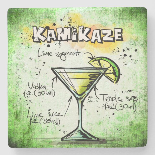 Dessous-de-verre En Pierre Recette de boisson Kamikaze (Devant)