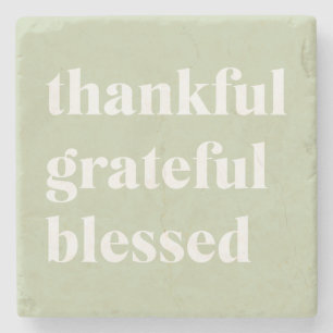 Dessous-de-verre En Pierre Reconnaissant, Gratifié, Béni   Citation de Thanks