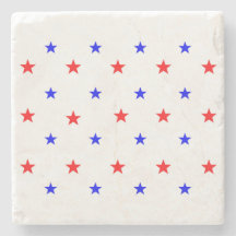 Red and Blue Stars - Starry Sky Motif
