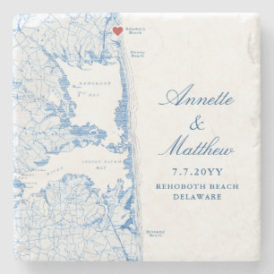 Dessous-de-verre En Pierre Rehoboth Beach Delaware Carte Mariage Keepsaké