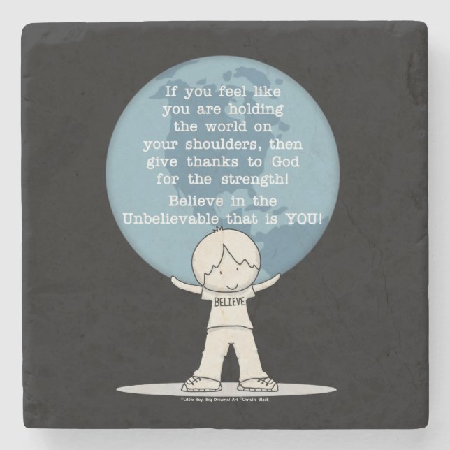 Dessous-de-verre En Pierre Remerciements pour la force (Devant)