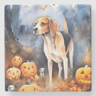 Dessous-de-verre En Pierre Renard américain anglais Halloween avec des citrou