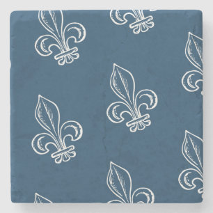 Dessous-de-verre En Pierre René Levesques Citation Peuple Québec Fleur de Lys