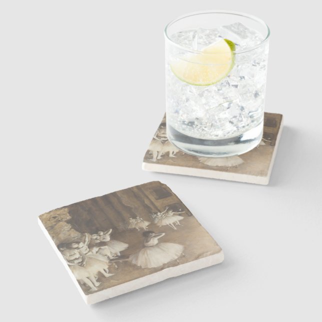 Dessous-de-verre En Pierre Répétition de ballet sur scène | Edgar Degas (Côté)