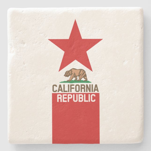 Dessous-de-verre En Pierre RÉPUBLIQUE DE CALIFORNIE Étoile Drapeau (Devant)