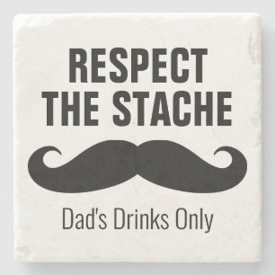 Dessous-de-verre En Pierre Respectez la moustache idée cadeau drôle et viril