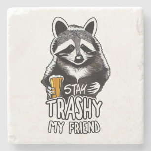 Dessous-de-verre En Pierre Restez Trashy Mon Ami Raccoon