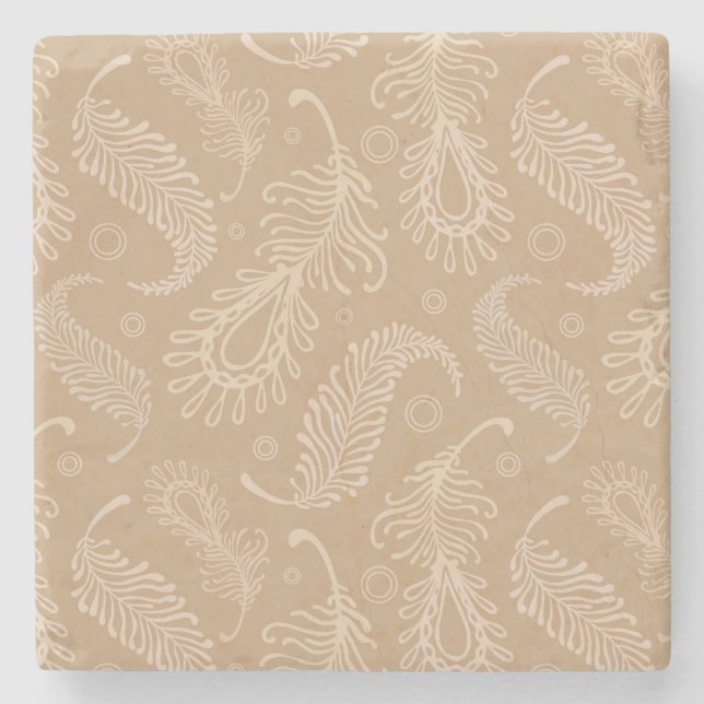 Dessous-de-verre En Pierre Rétro-feater-pâle-motif (Devant)