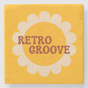 Dessous-de-verre En Pierre Rétro Groove Stone Coaster