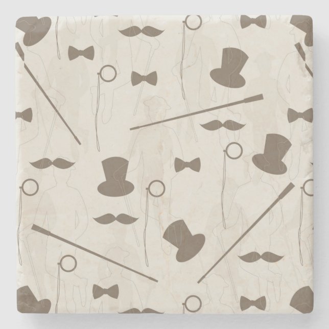 Dessous-de-verre En Pierre Rétro motif pour l'homme 2 (Devant)