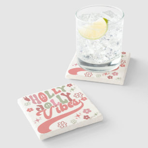 Dessous-de-verre En Pierre Retro Super Holly Jolly Vibes