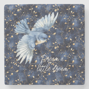 Dessous-de-verre En Pierre Rêve de feuilles d'or d'oiseau bleu
