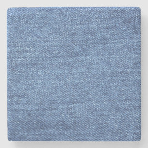 Dessous-de-verre En Pierre Revêtement bleu blanc Denim - Regarder l'image