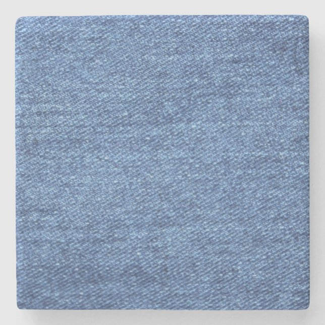 Dessous-de-verre En Pierre Revêtement bleu blanc Denim - Regarder l'image (Devant)