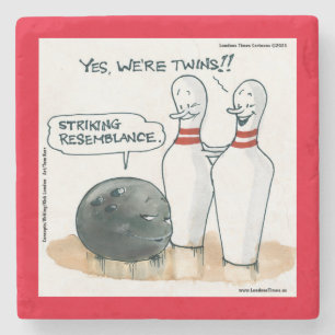Dessous-de-verre En Pierre Rick London Cartoons Drôle Bowling Bande dessinée 