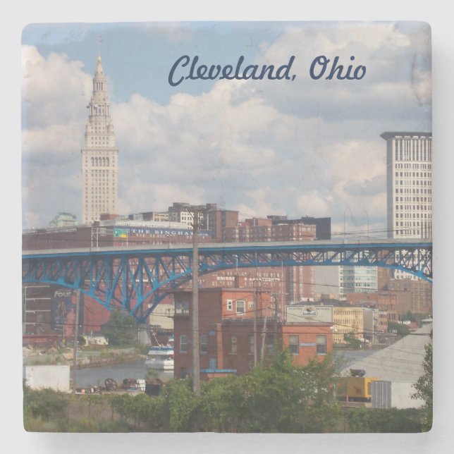 Dessous-de-verre En Pierre River View Cleveland (Devant)
