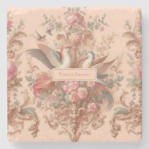 Dessous-de-verre En Pierre Rococo rose Baroque Fleur Morris