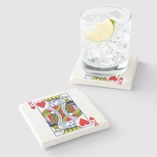 Dessous-de-verre En Pierre Roi des Coeurs (Côté)