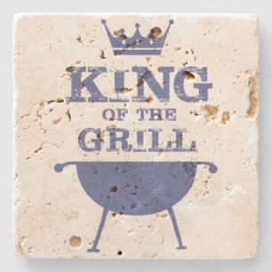 Dessous-de-verre En Pierre Roi Du Grill, Bleu