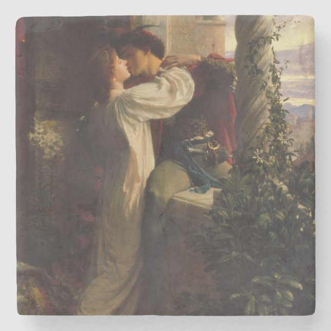 Dessous-de-verre En Pierre Romeo et Juliet (par Frank Dicksee) (Devant)