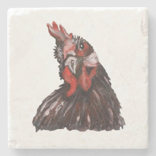 Dessous-de-verre En Pierre Rooster Farmhouse Peinture Dessous de verre en pie