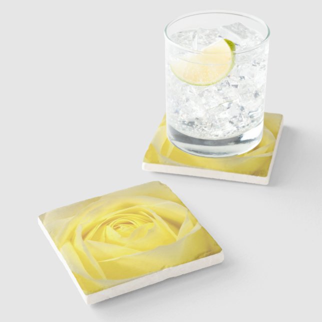 Dessous-de-verre En Pierre Rose jaune (Côté)